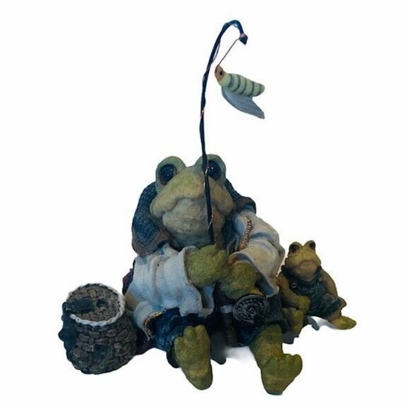 Boyds Bears Frog Figurine Folkstone Wee Ribbit vtg